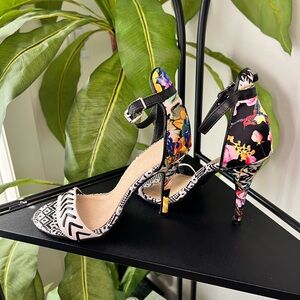 Multi Color Strappy Heel